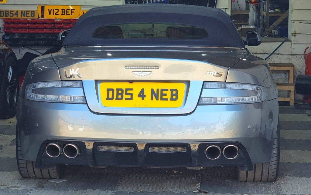 DB9S with quad exhaust outlets