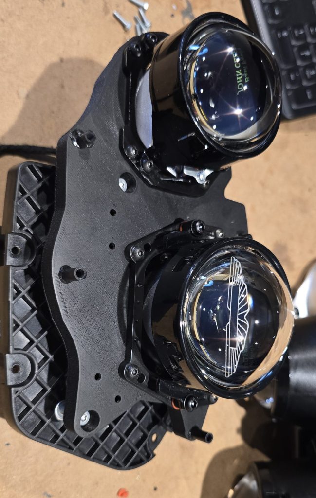 Bi-LED module attached to bracket